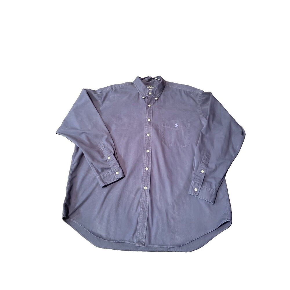 Men’s Ralph Lauren Polo Blake Dark Blue Button Up Shirt XXL Fancy Button Up